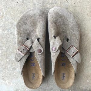 Birkenstock Boston Soft Footbed 'Suede Taupe' Size 41 EU.